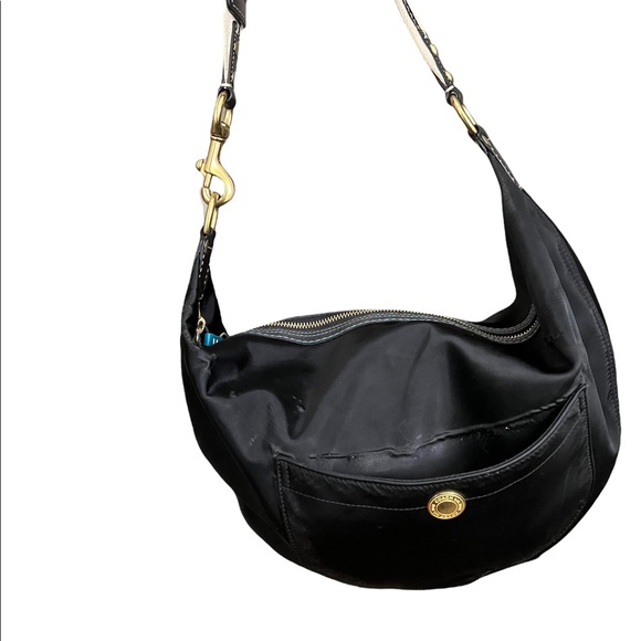 COACH BLACK SATEEN HAMPTON PURSE BAG Y2k VINTAGE - Picture 8 of 16